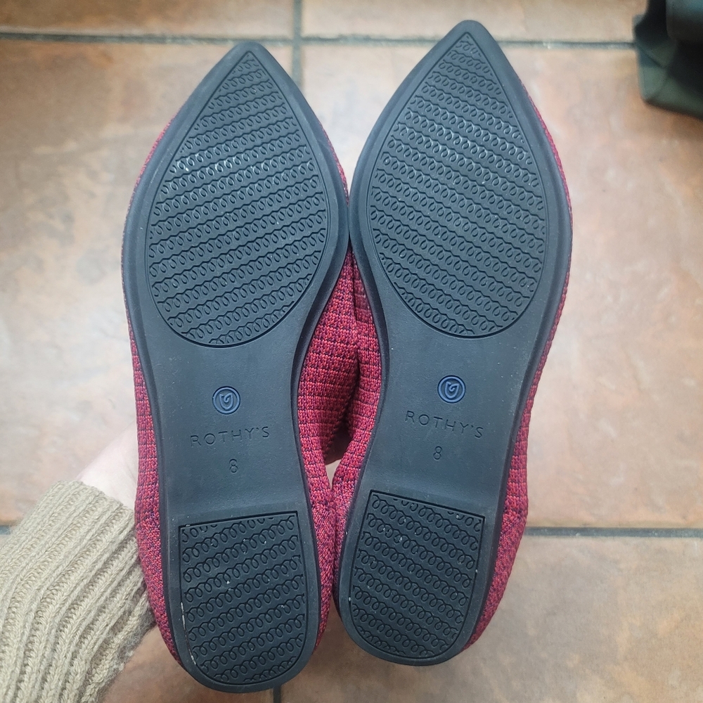 EUC Rothy's The Point Ballet Flats in Scarlett Tweed (Retired Color) Size 8 - Picture 10 of 10